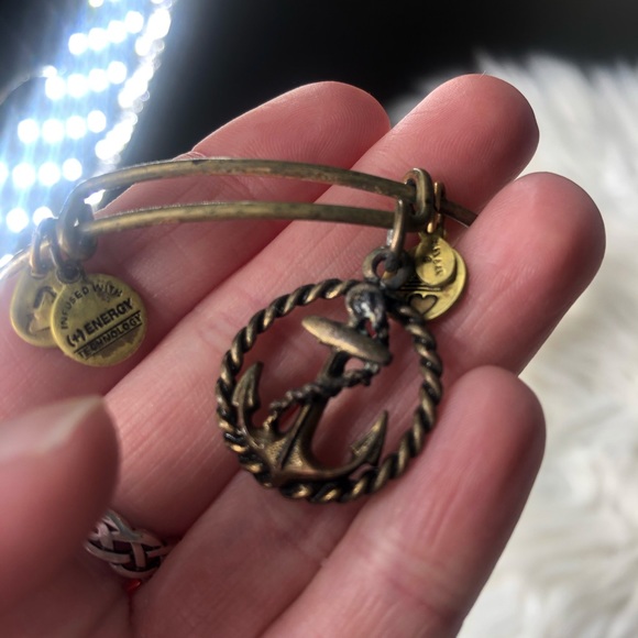 Alex and Ani gold anchor bracelet with bag - Picture 3 of 4